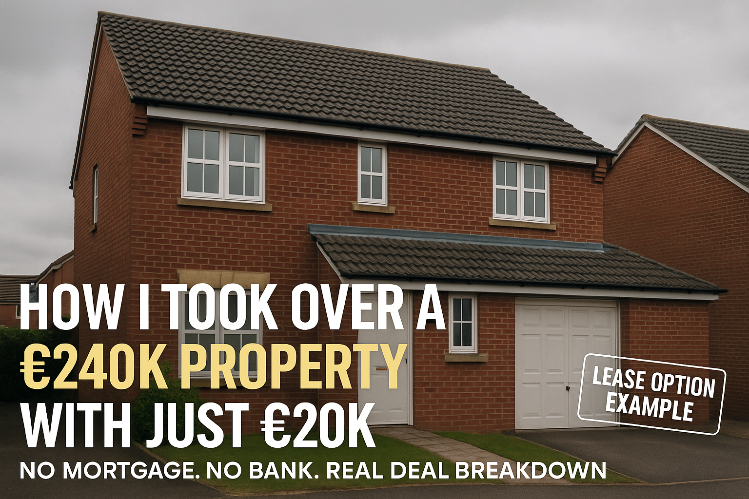 Lease Option Example UK: How I Took Over a £189k Mortgage for £20k Upfront
